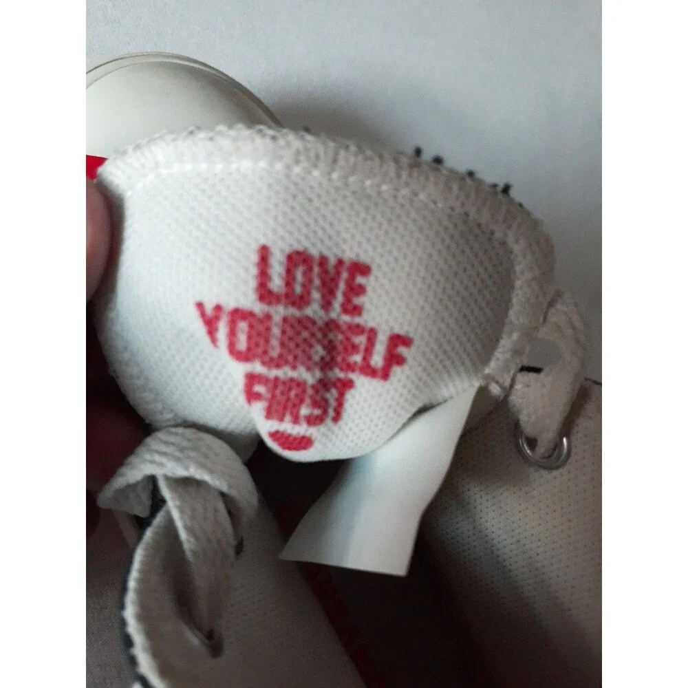 Converse Sneakers Kids Shoes Love Fearlessly Yourself First US 9 Black Red Heart